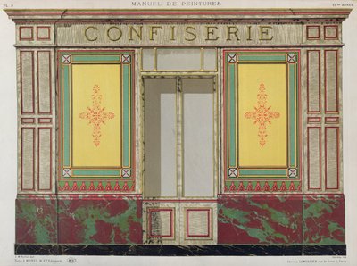 Diseño de fachada de tienda para una confitería, 1861 de J.M. Paillet